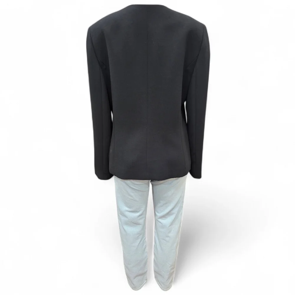 Tahari Luxe Black Blazer Jacket With Beads Size 12 - Picture 4 of 16